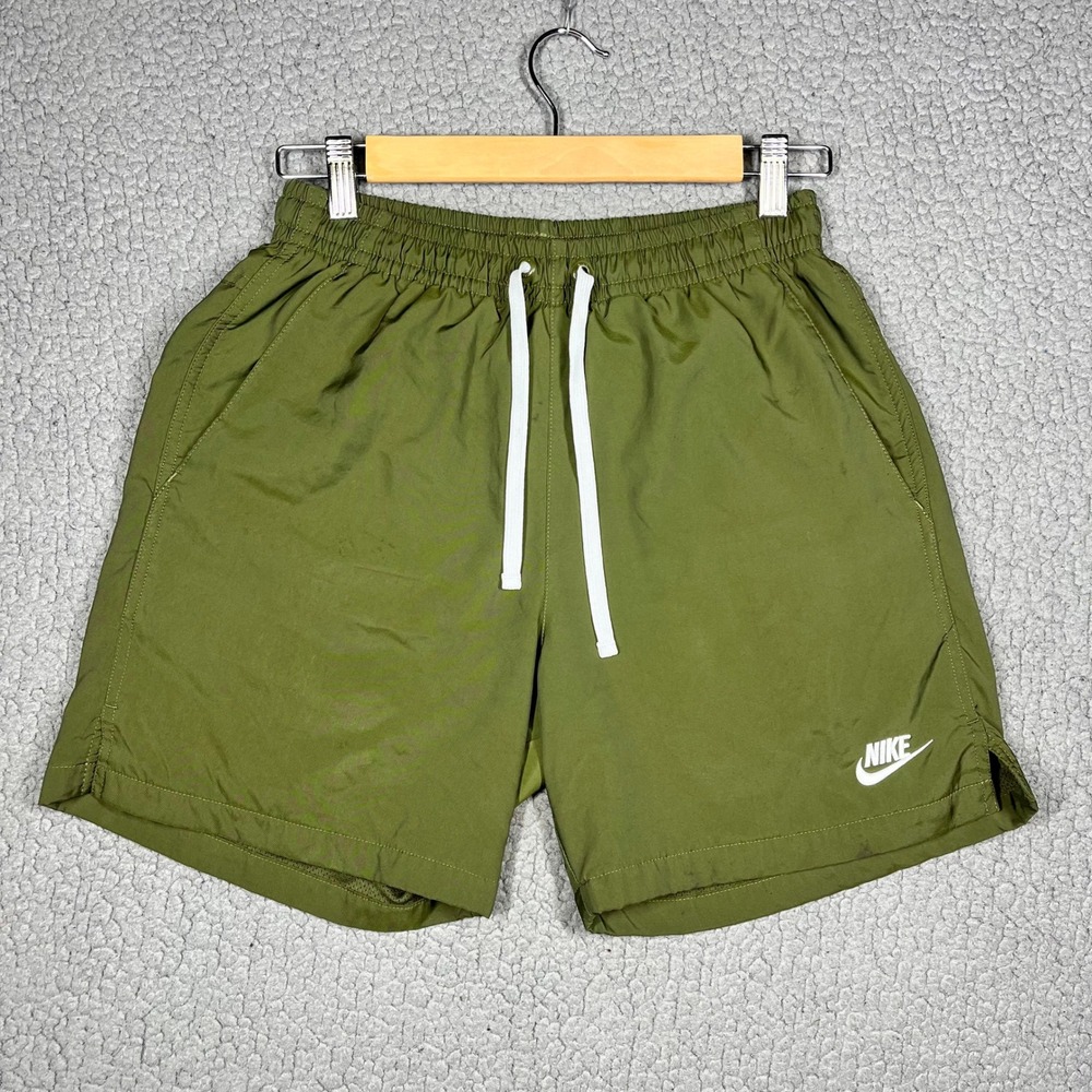 Nike Mens Sportswear Woven Flow Shorts Olive Green AR2382-326 Size Small